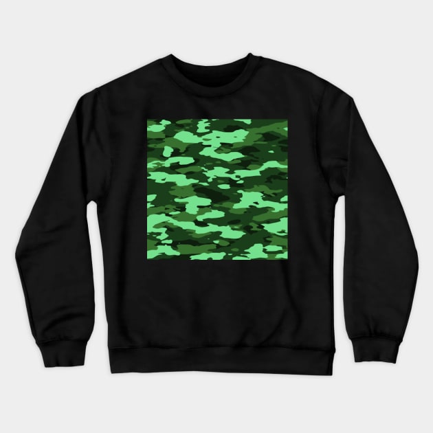 Camouflage Green Print Pattern Crewneck Sweatshirt by Auto-Prints